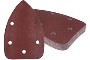 Kozelo 25pcs Mouse Sander Detail Sandpaper - [400 Grit, 3.5" x 5.5"] Triangle Hook and Loop Assorted Sanding Pads Sheet for W