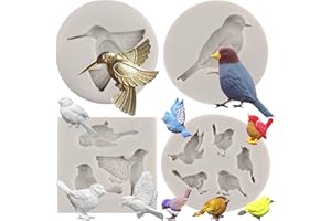 Sijiangmold 3D Birds Silicone Molds Bird Cake Decoration Mold for DIY Cupcake Topper Cake Decorating Candy Polymer Clay Choco