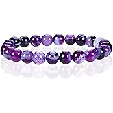 Cherry Tree Collection Gemstone Beaded Stretch Bracelet 8mm Round Beads 7"