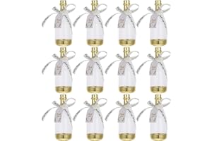 NUOBESTY Bottle Shaped Candy Boxes 12Pcs Acrylic Mini Candy Containers with Gold Ribbon for Wedding and