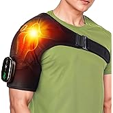 EpixCare Shoulder Heating Pad Massage - 3 in 1 Cordless Electric Vibration Heated Brace Compression Wrap Massager - Warmer Device to Support Deep Tissue Relief Therapy Rotator Cuff Pain Frozen Arm