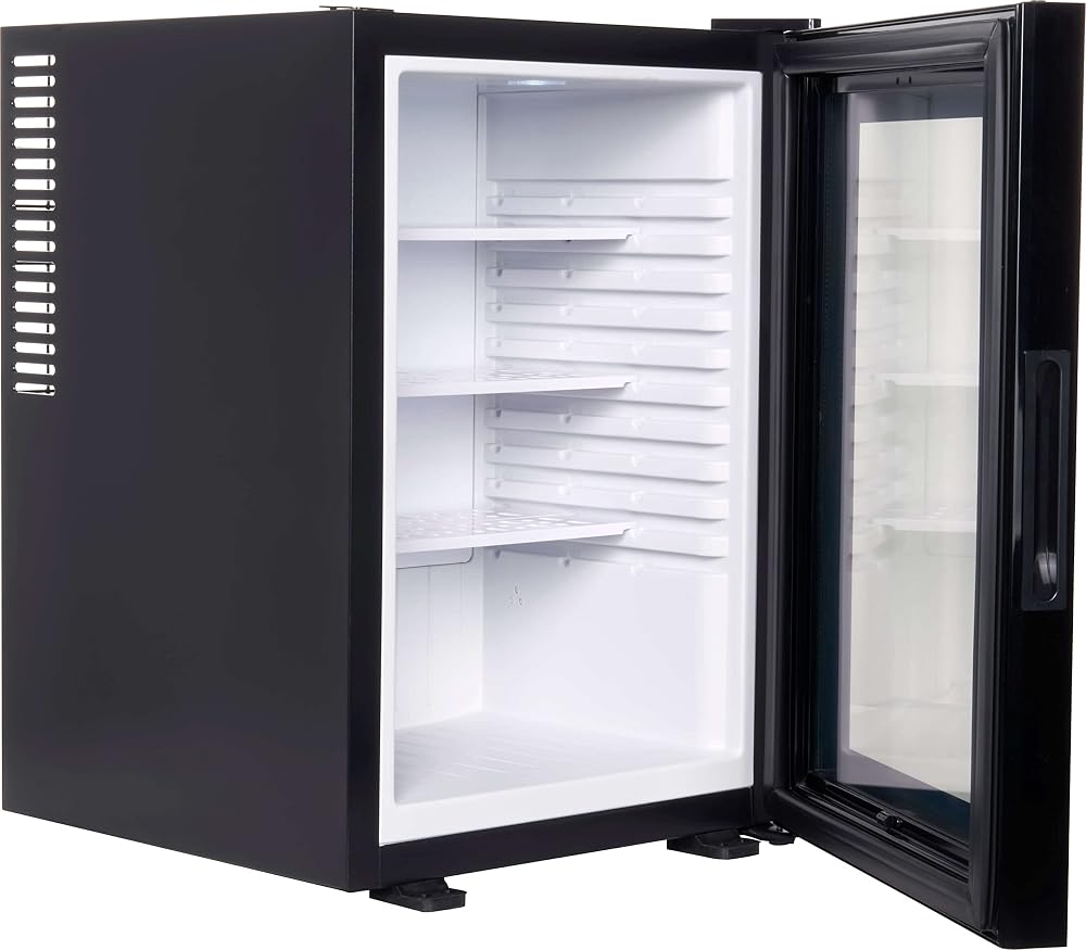 Corby Eton 40L Glass Door Minibar Fridge Silent LED Light Adjustable Shelves