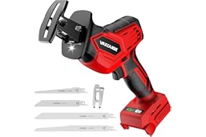 VAXCANZE Cordless Reciprocating Saw for Milwaukee 18V Battery, 3 Variable Speed 0-3500 Brushless Motor, Tool-free Blade Change, 4 Saw Blade Potable Recipro kit for Wood/Metal/PVC Cuts - Tool Only