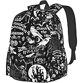 Gothic Bat Halloween Witchy Backpack School Bag Lightweight Bookbag Casual Daypack for Girls Boys Kids Women Men Travel Laptop 16 Inch