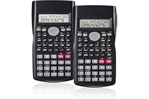 KANBIT Scientific Calculator 2 Pack,2-Line Clear Display 240 Functions Basic Calculator AAA Battery Operated for Math Algebra Fraction non Graphing Auto Shut-Off Calculator for Students&Business,Black