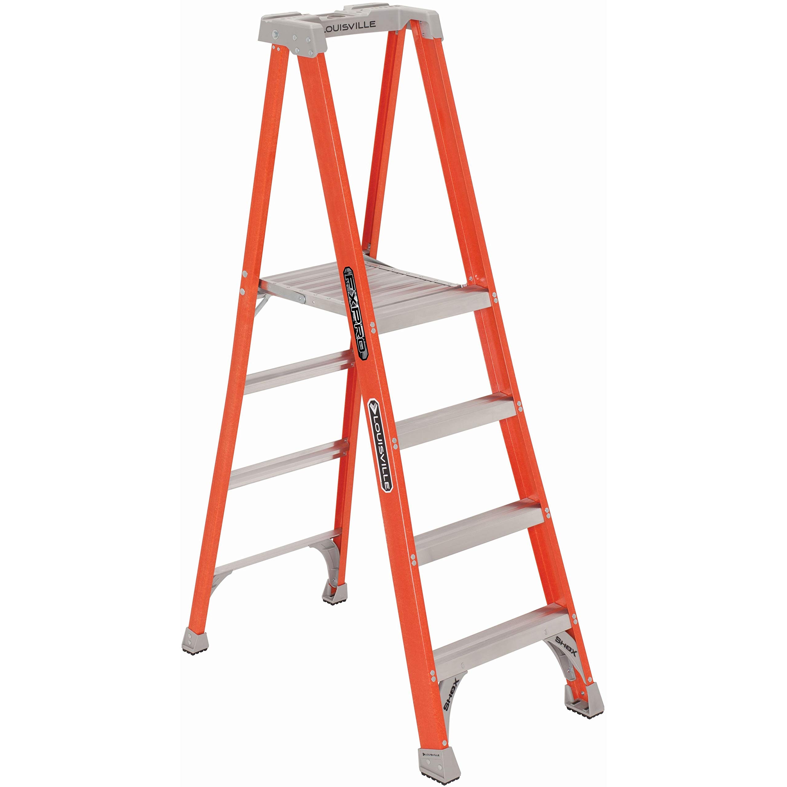 Photo 1 of Louisville Ladder 4-Foot Fiberglass Platform Step Ladder, 300-Pound Load Capacity, Type IA, FXP1704