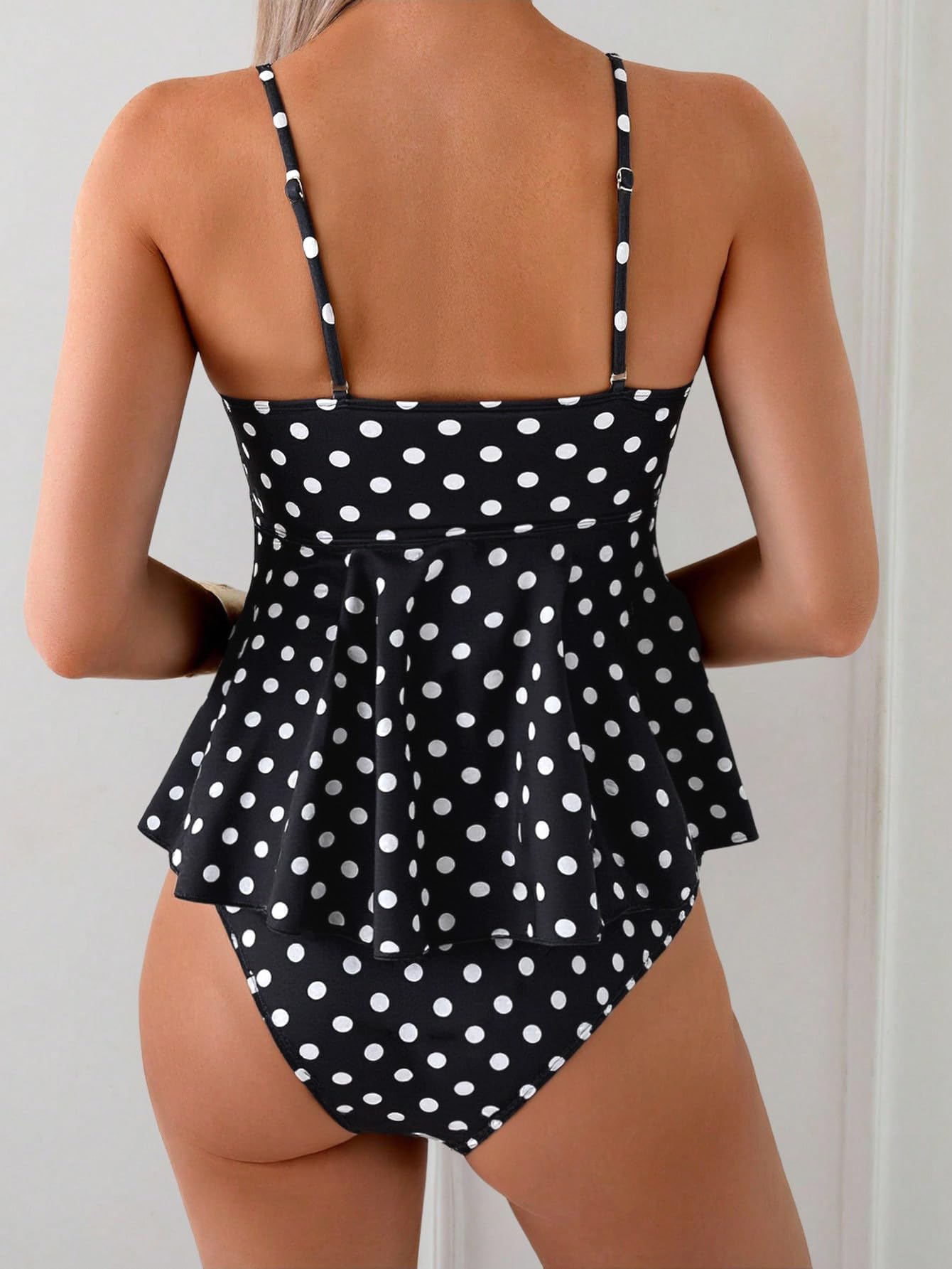 Condition photo showing New/Like New for sweatyrocks women's y2k cute tankini swimsuits ruffle flowy high waisted two piece bathing suit polk