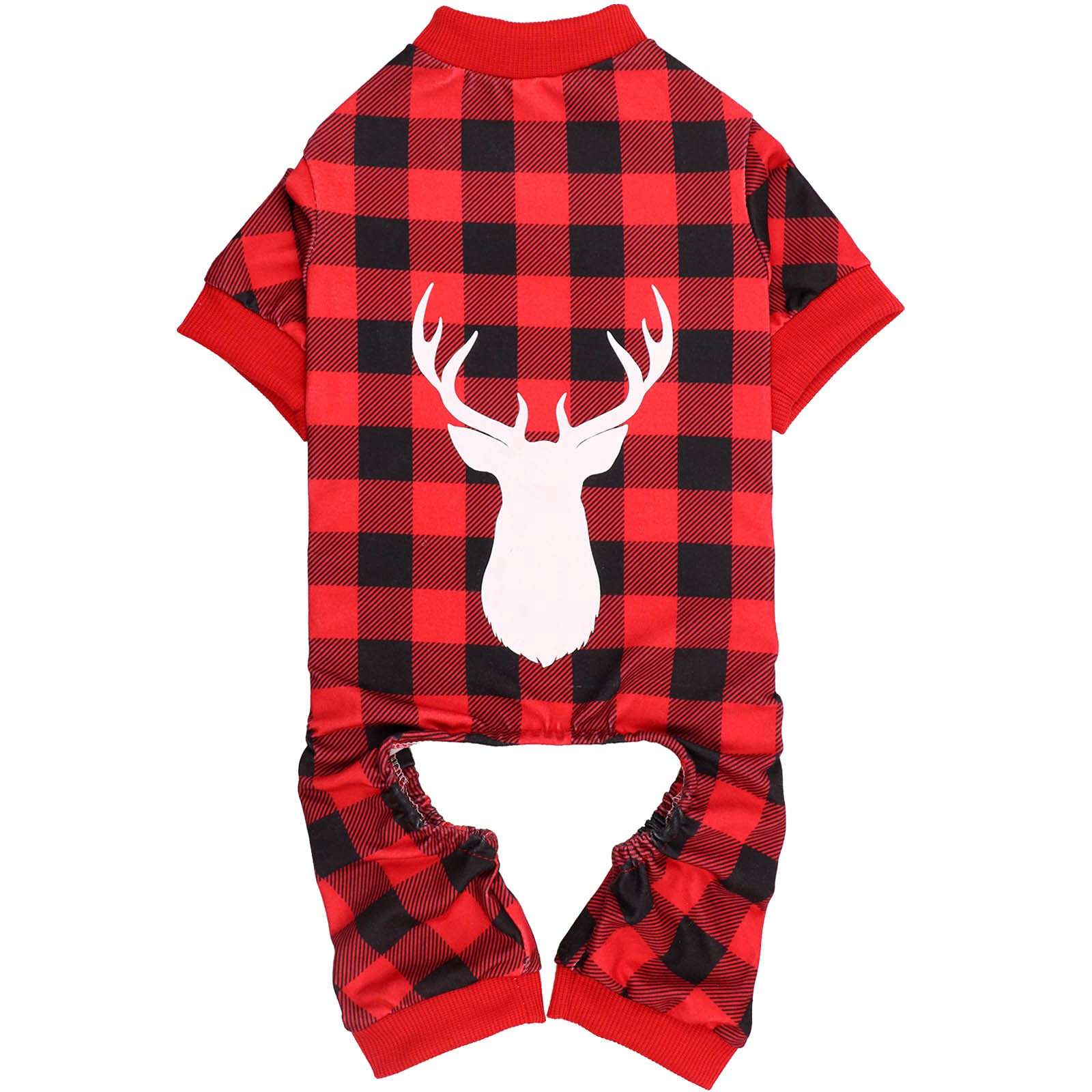 Super Soft & Stretchy Dog Onesie - Christmas Jammies, Red, S-M