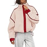 Panadila Womens Fleece Zip Up Jacket Fuzzy Sherpa Jacket Casual Teddy Coats Winter Outerwear with Pockets