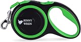 Jenny Wren Tangle-Free Retractable Dog Lead 5M Green Anti-Slip Handle view 2