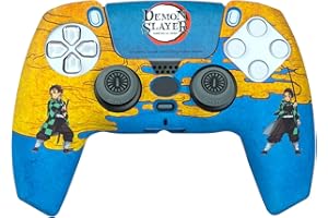 FRTEC - DEMON SLAYER Custom Kit Official License, Hard Case + Grips + Touchpad Sticker for DualSense, PS5