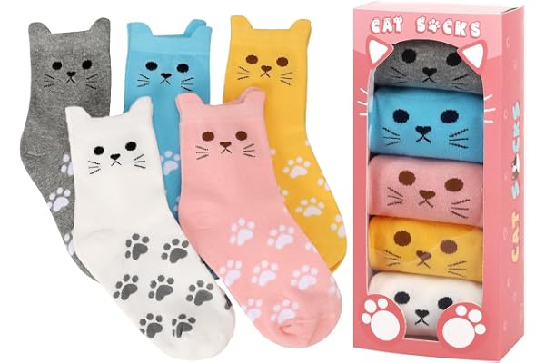 AGRIMONY Women's Cat Socks Cute Animal Socks Cat Mom Dog Mom Gifts for Women Teen Girls -Valentines Birthday Gifts for Wife