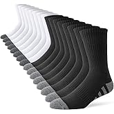 JOYNÉE 8 Pairs Mens Crew Work Cushion Socks Long Athletic Running Socks Workout Breathable Socks