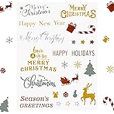10 Sheets Christmas Stickers Glitter Merry Christmas Stickers for Gifts Crafts Xmas Wrapping Paper Decorations (White)