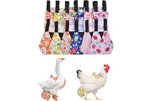 XGIDXFZ 6Pcs Chicken Diapers for Hens,Reusable Duckling Diapers Washable Waterproof Pet Diapers with Bow Tie for Poultry(M)