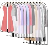 12Pcs Transparent Dustproof Garment Bags with Zip Set for Clothes Suit Dress