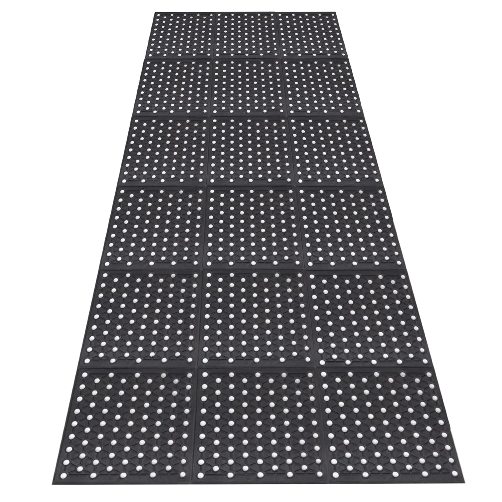 Nisorpa Large Outdoor Entrance Rubber Mats, 90cm x 210cm Rubber Drainage Mat Anti Fatigue Mat Non Slip Doormat with Drainage Hole Heavy duty Commercial Kitchen Floor Mat