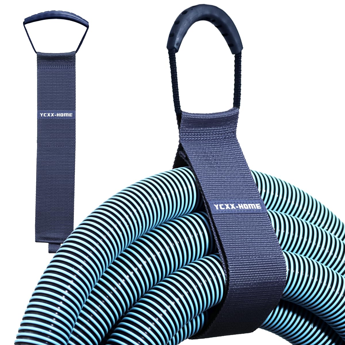 2 PCS Heavy Duty Cord Storage Wrap Holder Extension Hook and Loop Cord Hose Organizer Strap with Carrying Handle for Cords Garden Hose Swimming or Garage Tool (Gray)