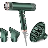 BOQUBOO Hair Dryer with Diffuser, Professional Brushless Motor Blow Dryer, 3 Heating/3 Speed/Cold Botton for Fast-Drying, Portable Dryer Gifts for Women/Men