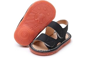 SOFMUO Baby Boys Girls Squeaky Sandals Non-Slip Soft Rubber Sole Closed Toe Infant Summer Outdoor Shoes Toddler First Walkers