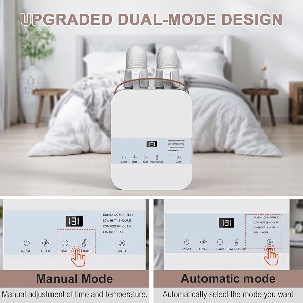 MORFY PORTABLE BLANKET WARMER, COMFORTABLE WARM AIR FOR BEDS, SWEAT DRYING, COPING WITH CLIMATE CHANGES, ALL SEASONS, WITH SHOE DRYER ATTACHMENT, DUAL NOZZLE, 3 SPEED, 7 TEMPERATURE, LCD TOUCH