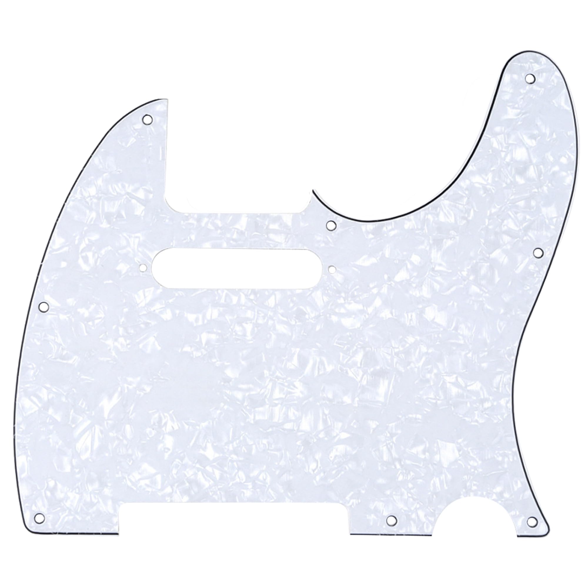 Musiclily 8 Hole Tele Pickguard Scratch Plate for Fender USA/Mexican Standard Telecaster Modern Style Electric Guitar, 4Ply White Pearl โ image 1