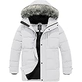 wantdo Men's Winter Jacket Thicken Winter Coat Warm Puffer Jacket with Faux Fur Hood