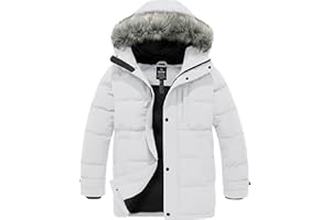wantdo Men's Winter Jacket Thicken Winter Coat Warm Puffer Jacket with Faux Fur Hood