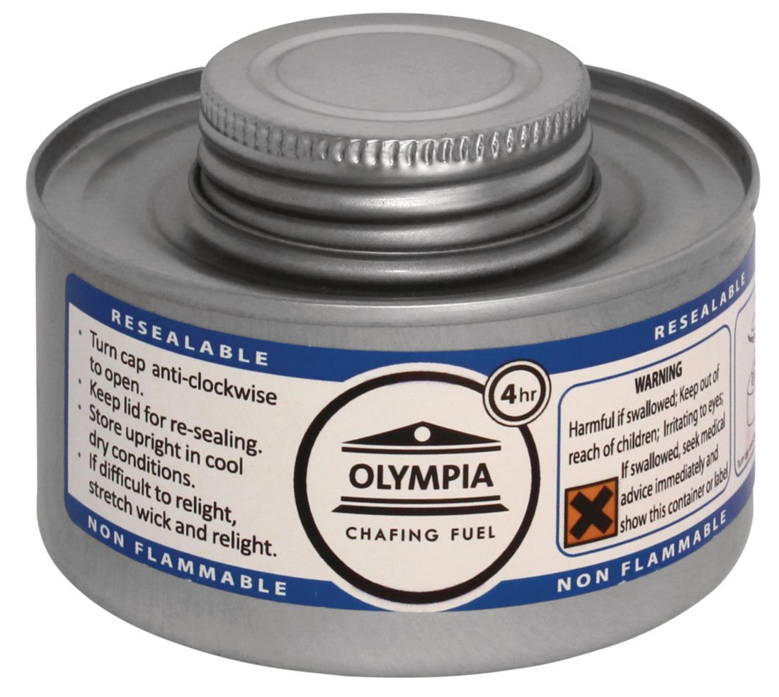 Olympia CB734 Liquid Chafing Fuel With Wick 4 Hour (Pack of 12), Silver