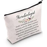 G2TUP Microbiologist Gift Microbiologist Definition Makeup Bag Microbiology Cosmetic Bag Lab Tech Gift Biology Teacher Gift Science Graduation Gift (Microbiologist Definition White Bag)
