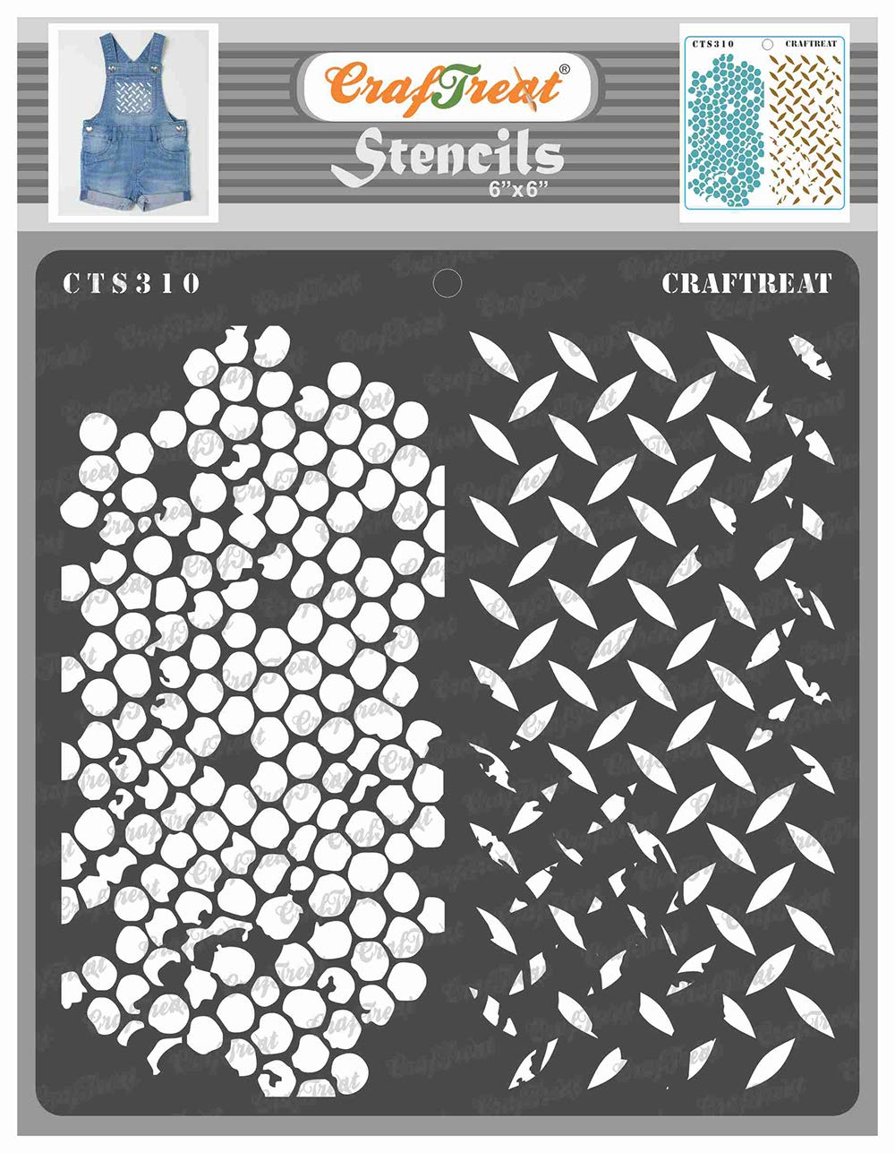 CrafTreat Reusable Diamond Pattern Stencils for Painting on Wood, Canvas, Paper, Fabric, Floor, Wall and Tile - Diamond Hive - 6x6 Inch - DIY Art and Craft Stencils - Diamond Hive Stencil