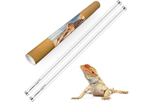 Jaenmsa Bearded Dragon UVB Light Bulb T5 10.0,24W UVA UVB HO Reptiles Light Bar Bulbs 22 Inch for Bearded Dragon, Leopard Gecko Tortoise, Reptile & Amphibian Replacement Lamp Bulb 2 Pack