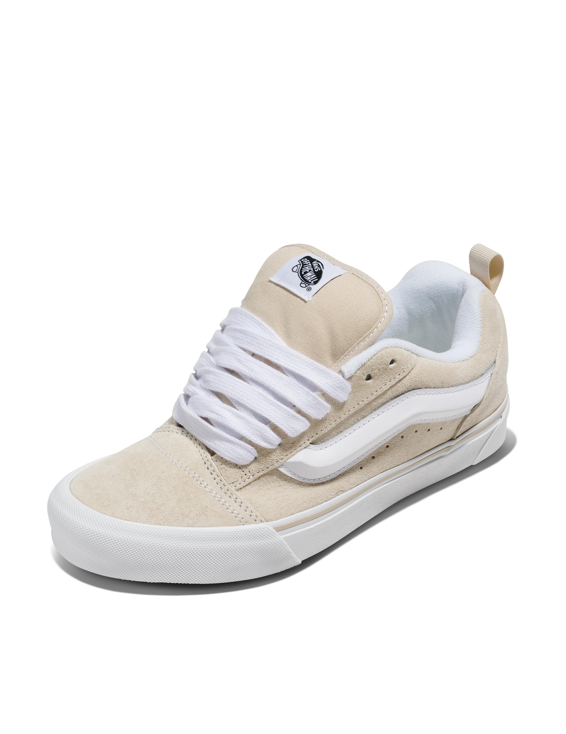 Vans Unisex Knu Skool Shoe | '90s Retro Puffy Low-Top Fashion Sneakers for Men & Women, Pig Suede Oatmeal, 6.5/8 Image