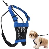 Sporn No Pull Dog Harness, Durable Nylon Mesh Harness for Small Dogs, No Choke Design, Padded Restraint Sleeves, Adjustable Fit, Easy On/Off, Ideal for Small Breeds, Blue