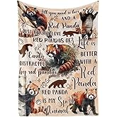 Huglanket Red Panda Gifts Blanket for Women, Girls, Red Panda Lovers, 50" x 65" Throw for Birthday, Christmas