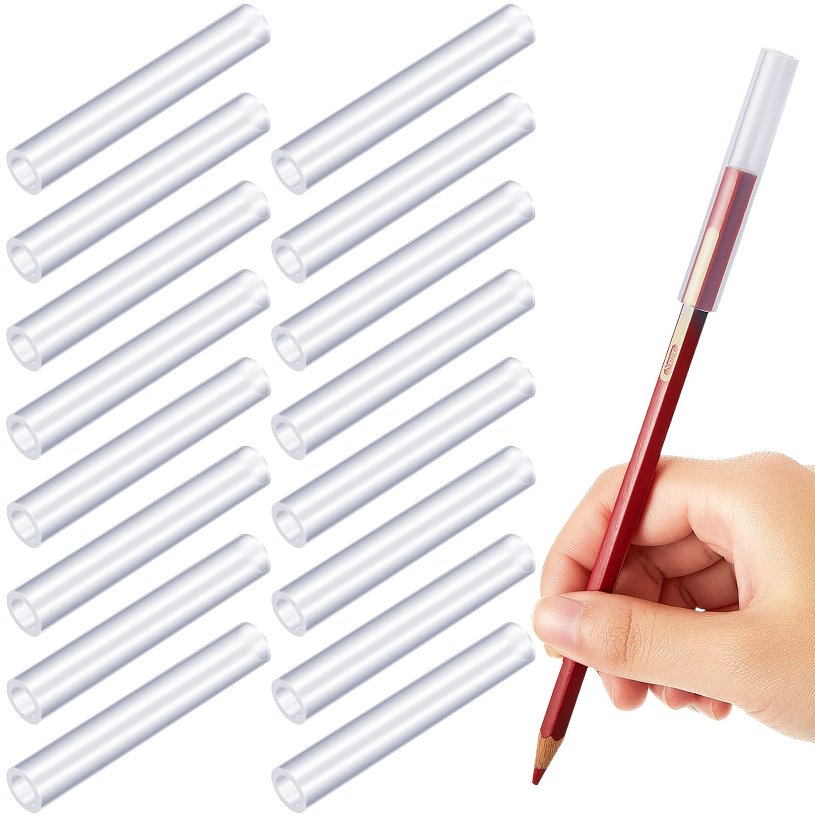 Photo 1 of 36 Pieces Chewable Clear Pencil Toppers for Sensory Kids - Silicone Chewy Pencil Chew Tubes, Oral Motor Chew Aid for Children and Adults With Anxiety, Autism, ADHD, Integration Issues