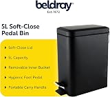 Beldray 5L Pedal Bin Rectangular Soft Close Black with Inner Bucket view 2