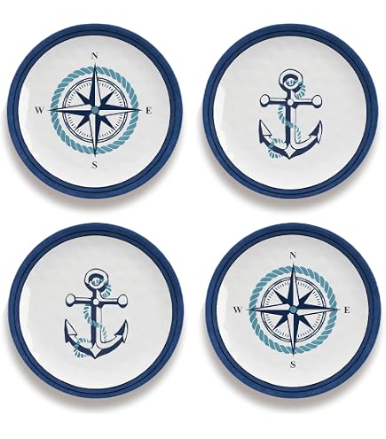 Set da 2, Piatto Piano, Sea Life - Melamina, 27 cm – Thun Casa