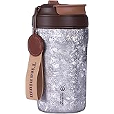 SILVERANT Titanium Insulated Coffee Mug with Straw, Double Wall Cup Reusable & Leak Proof Cup, Keeps Liquids Hot or Cold for Indoor & Outdoor Use -Silver