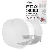 Sound Bass ERA300 Corner Wall Mount Bracket, Low Profile, White, Single (1pc), Includes Mounting Hardware, Compatible with Sonos ERA 300 Speaker