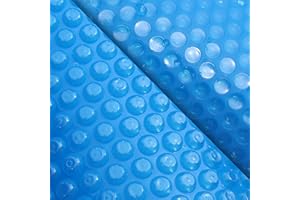 AURSK Solar Pool Cover,12mil 12x24 Foot Solar Pool Blanket for In-Ground Swimming Pools,Rectangular Thermal Pool Cover,Blue,12x24 FT