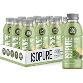 Isopure Zero Carb Clear Protein Drink, Green Tea 12 Count | 32g Protein Per Serving, Zero Carb, 100% Ultra-Filtered Whey Protein Isolate, Ready-to-Drink, Muscle Support &amp; Recovery
