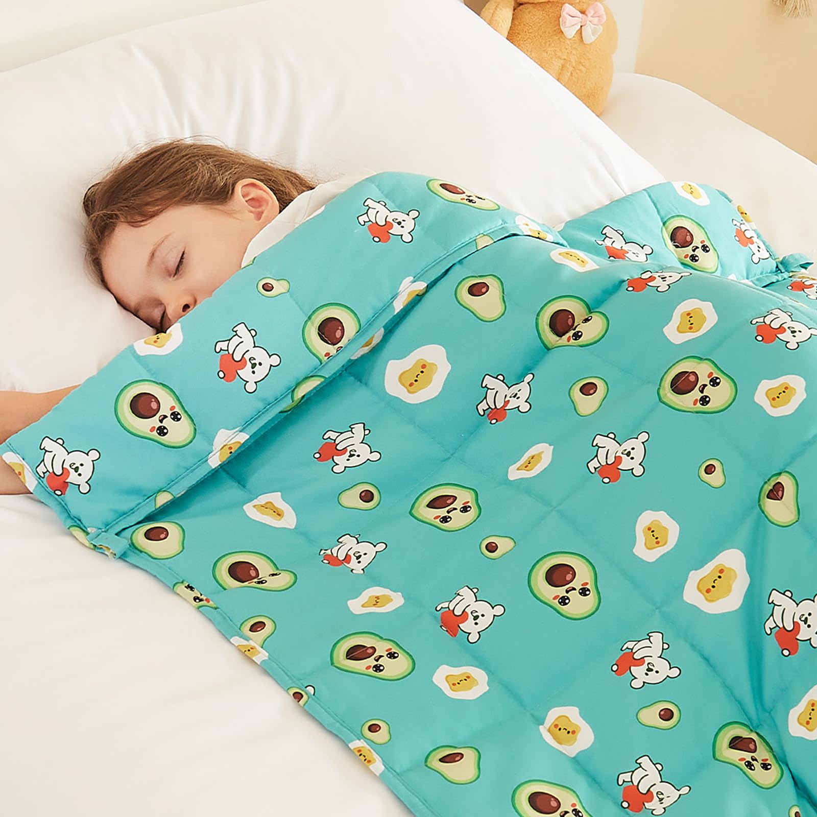 HOSUKKO Weighted Blanket - 3 lbs Green Avocado Heavy Blanket - Breathable Blanket(36 * 48 inches, 3 lbs) Image