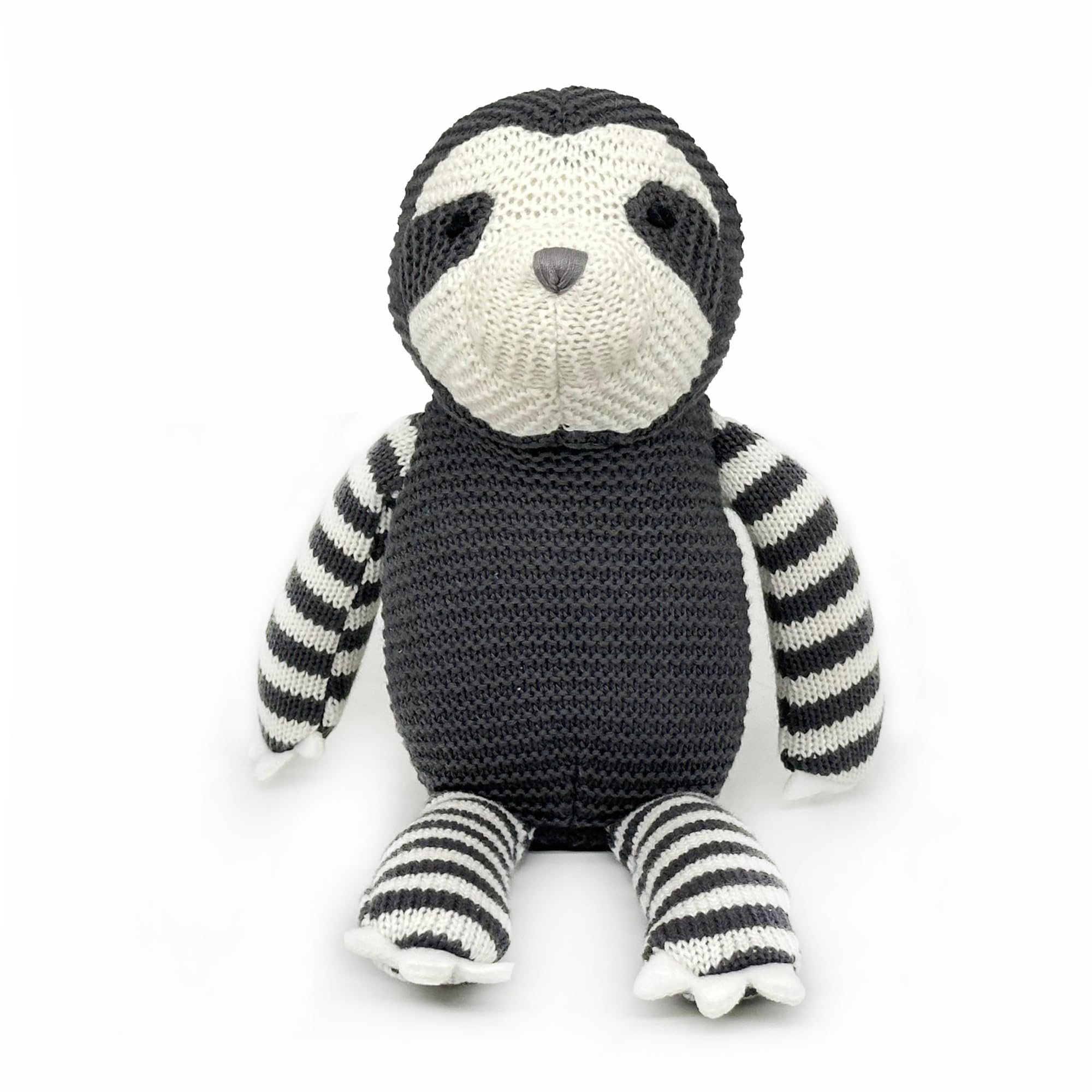 FLUFFYFUN 100% Organic Cotton Grey Sloth Teddy 7.1", Baby Soft Toys for Newborn — image 1
