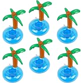 LIYDE 6 Pack Palm Tree Inflatable Drink Holder Floaties for Pool Party Accessories