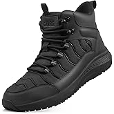 Delobi Men's Slip Resistant Waterproof Boots - Comfortable & Ankle Support Work Shoes for Restaurant, Casual, Hiking & Work - Zapatos Trabajo