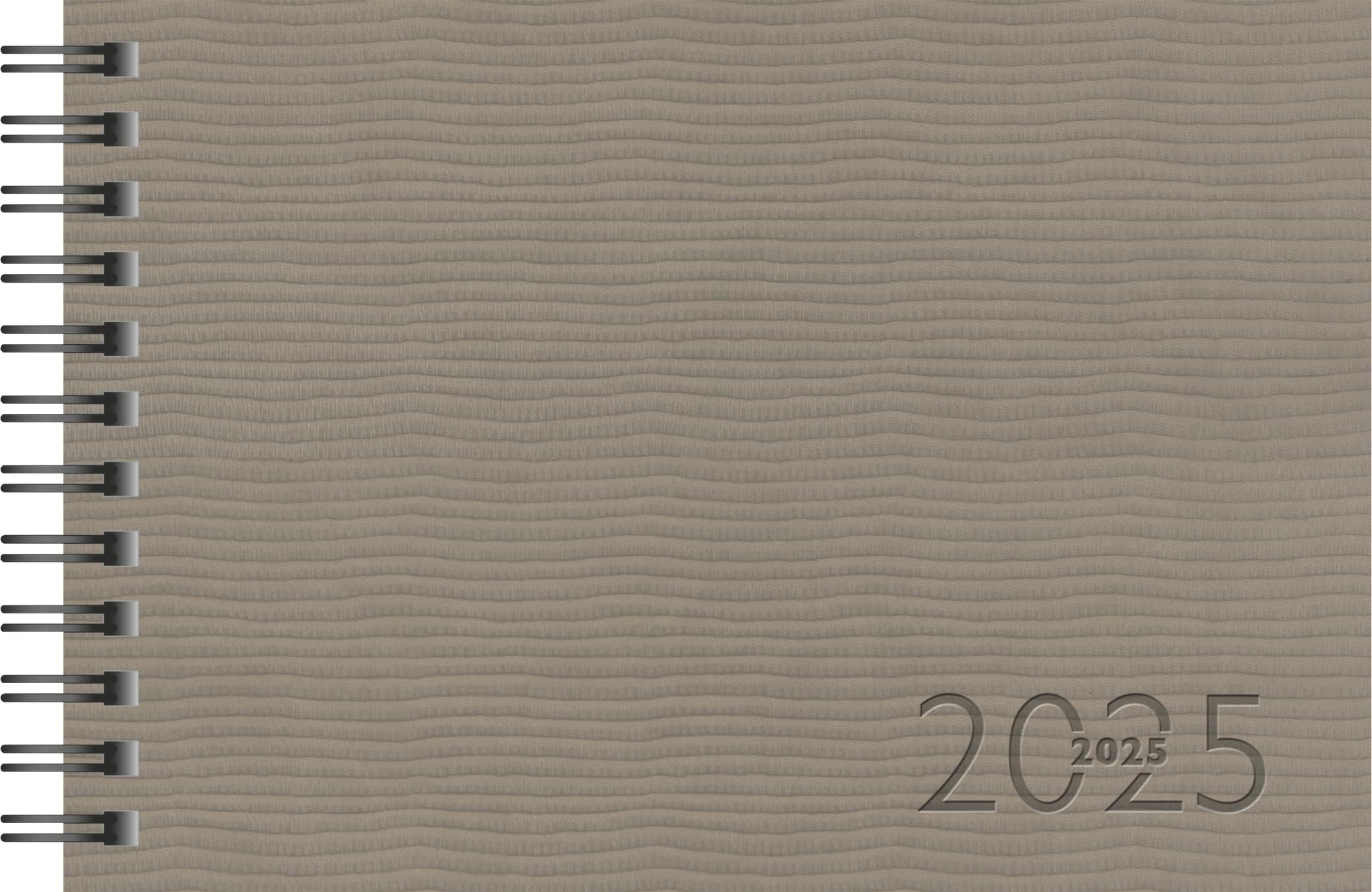 rido/idé Septimus Pocket Diary (2025), 2 Pages = 1 Week, A6 Landscape, 128 Pages, Faux Leather Cover, Tejo, Grey