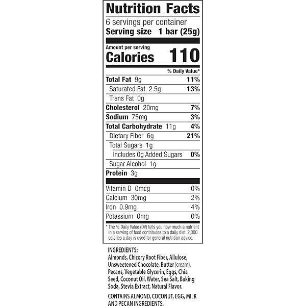 RATIO SOFT BAKED BARS, CHOCOLATE CHUNK COOKIE, 1G SUGAR, KETO FRIENDLY, 5.34 OZ (6 BARS)