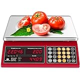Bromech Produce Scale 66lb Digital Price Computing Rechargeable Commercial Weight for Food Meat Fruit Vegetable with Dual Lar