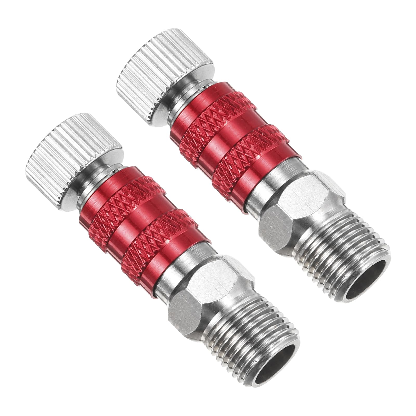 Patikil 1/8 Airbrush Connector Adapters, 2-pc Airbrush Quick Release, Red